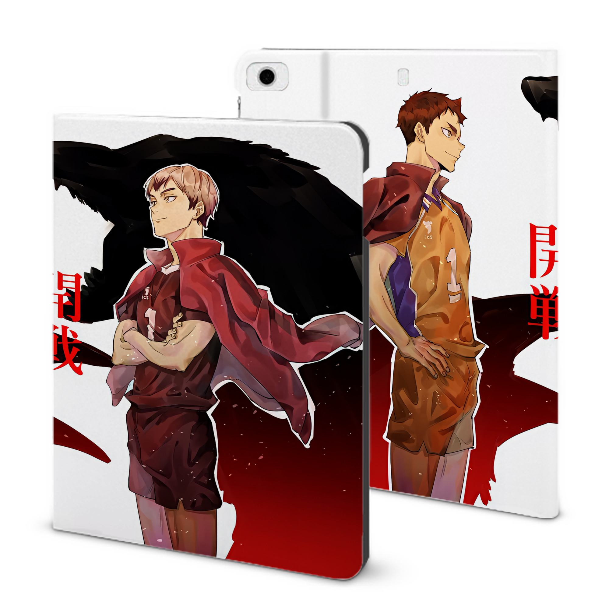 （画像用） ハイキュー!! Haikyu!! IPad ケース ブック型 PUレザー TPU 耐衝撃 軽量 薄型 ペン収納なし 全面保護 IPad 各モデル対応